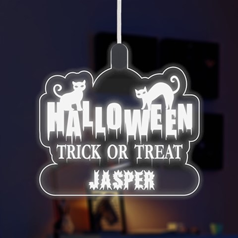 Personalized Happy Halloween Name Any Text Led Acrylic Ornament By Joe Front