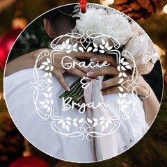Personalized Photo Name Lace Frame UV Print Acrylic Ornament Round
