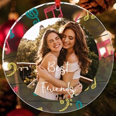Personalized Name Photo Music UV Print Acrylic Ornament Round