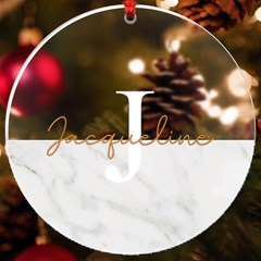 Personalized Name Half Mable UV Print Acrylic Ornament Round