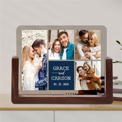 Personalized 5 Photo Couple Name Acrylic Uv Print 8  Tabletop Frame