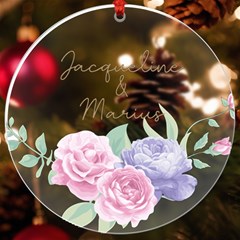 Personalized Name Rose UV Print Acrylic Ornament Round