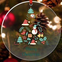 Personalized Name Xmas Tree UV Print Acrylic Ornament Round