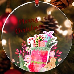 Personalized Name Xmas Gift UV Print Acrylic Ornament Round