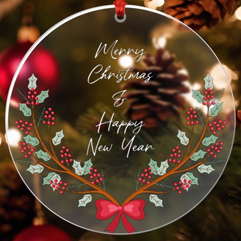 Personalized Name Xmas Uv Print Acrylic Ornament Round By Katy Front