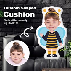 Personalized Photo in Bee Monster Cartoon Style Custom Shaped Cushion - Cut To Shape Cushion Case Personalized Photo in Bee Monster Cartoon Style Custom Shaped Cushion - Cut To Shape Cushion Case