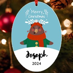 Personalized Animal Illustration Any Text Name Uv Print Acrylic Ornament Oval