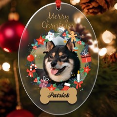 Personalized Pet Photo Name Uv Print Acrylic Ornament Oval