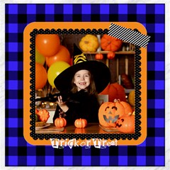 Personalized Photo Halloween Lace Frame Canvas