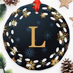 Personalized Merry Christmas Name Any Text Round Filigree Ornament - Round Filigree Ornament (Two Sides) Personalized Merry Christmas Name Any Text Round Filigree Ornament - Round Filigree Ornament (Two Sides)