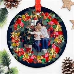 Personalized Photo Any Text Christmas Round Ornament - Round Ornament (Two Sides) Personalized Photo Any Text Christmas Round Ornament - Round Ornament (Two Sides)
