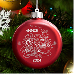 Personalized Christmas Any Text Name Led Glass Round Ornament