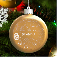Personalized Christmas Any Text Name Led Glass Round Ornament