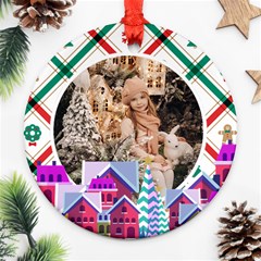 Personalized Photo Christmas Round Ornament - Round Ornament (Two Sides)