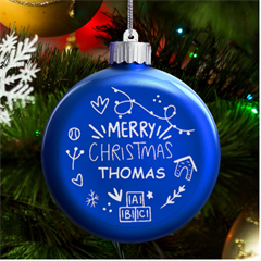 Personalized Christmas Any Text Name Led Glass Round Ornament