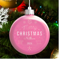 Personalized Christmas Any Text Name Led Glass Round Ornament