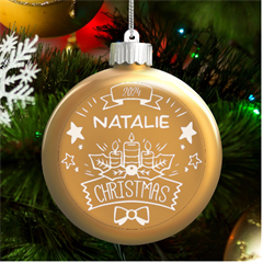 Personalized Christmas Any Text Name Led Glass Round Ornament
