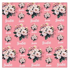 Personalized Floral Any Text  Square Satin Scarf
