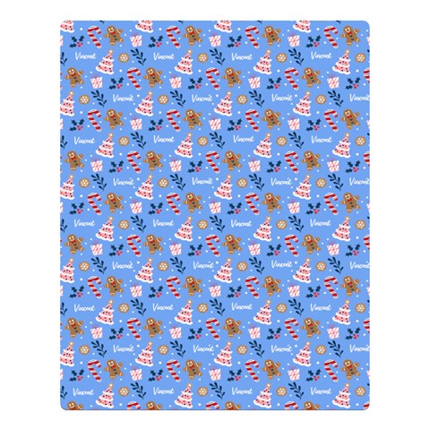 Personalized Christmas Name Any Text Two Sides Premium Plush Fleece Blanket By Joe 80 x60  Blanket Back
