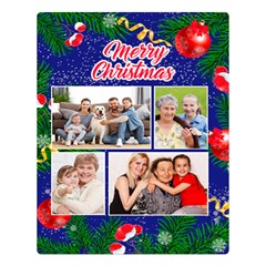 Personalized Christmas Photo Name Any Text Two Sides Premium Plush Fleece Blanket
