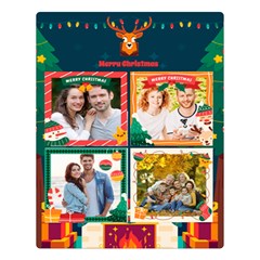 Personalized Christmas Photo Two Sides Premium Plush Fleece Blanket