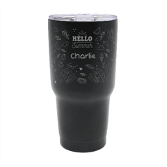 Personalized Name Any Text Summer Theme Travel Tumbler - 30oz Thermal Travel Tumbler
