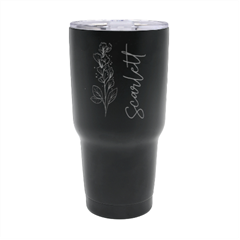 Personalized Name Any Text Flower 30oz Thermal Travel Tumbler