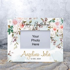Personalized Photo Floral Baby Birthday Name Any Text Tabletop Photo Frame