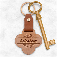 Personalized Name Any Text Engraved Wood Keychain