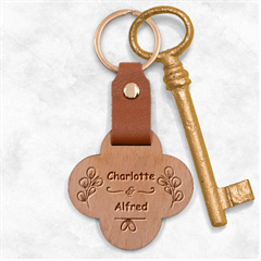 Personalized Wedding Couple Name Any Text Engraved Wood Keychain