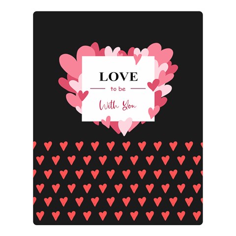 Personalized Any Text Photo Two Color Valentine s Day Two Sides Premium Plush Fleece Blanket By Katy 80 x60  Blanket Front