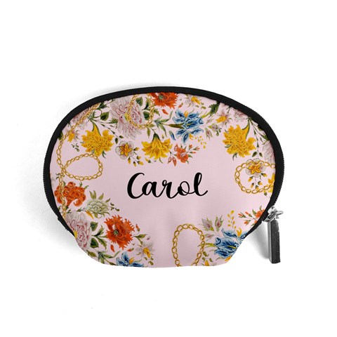 Personalized Floral Name Any Text Accessory Pouch (small) By Joe Front