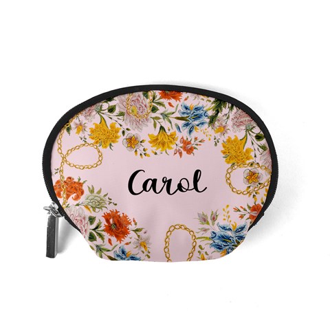 Personalized Floral Name Any Text Accessory Pouch (small) By Joe Back