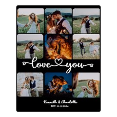 Personalized Phone Connected Heart Lover 9 Grid - 80  x 56  Two Sides Premium Plush Fleece Blanket (Large)