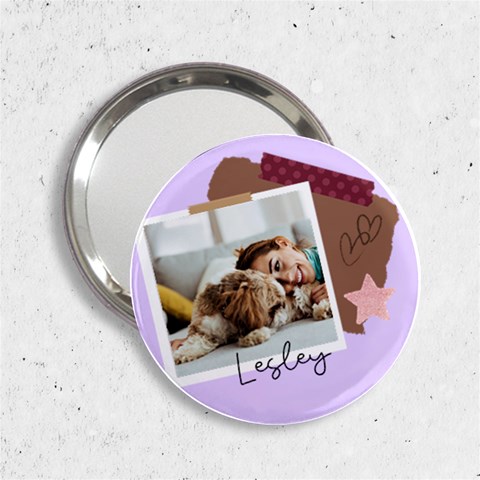 Personalized Photo Any Text Polaroid Style Handbag Mirror By Katy Front