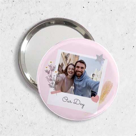 Personalized Photo Any Text Polaroid Style Handbag Mirror By Katy Front
