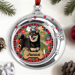 Personalized Christmas Photo Pet Name Any Text Metal Snowflake Red Crystal Round Ornament Personalized Christmas Photo Pet Name Any Text Metal Snowflake Red Crystal Round Ornament