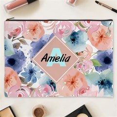 Watercolor Floral Initial Wedding - Cosmetic Bag (XXXL) Watercolor Floral Initial Wedding - Cosmetic Bag (XXXL)