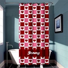 Valentine Gingham Heart - Shower Curtain 36 x 72 (Stall) Valentine Gingham Heart - Shower Curtain 36 x 72 (Stall)