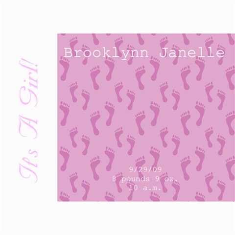 Baby Girl 5x7 Announcements By Klh 7 x5  Photo Card - 6