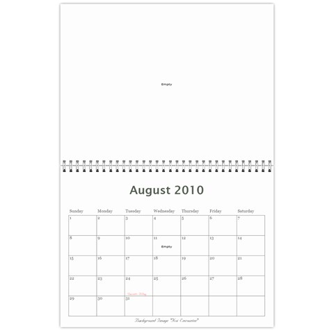 Sharimac Calendar By Alana Aug 2010