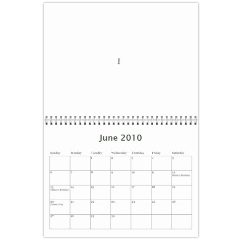 Aunt Josie s Calendar By Cheryl Jun 2010