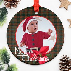 Merry Christmas 1 - Round Ornament (Two Sides) Merry Christmas 1 - Round Ornament (Two Sides)