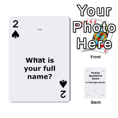 Family Question Card Game By Laurrie Front - Spade2