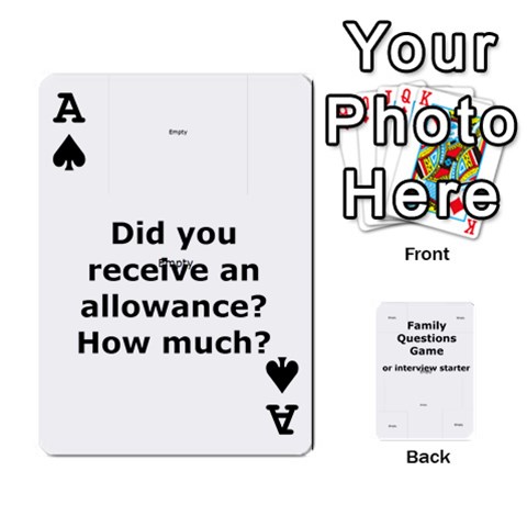 Ace Family Question Card Game By Laurrie Front - SpadeA
