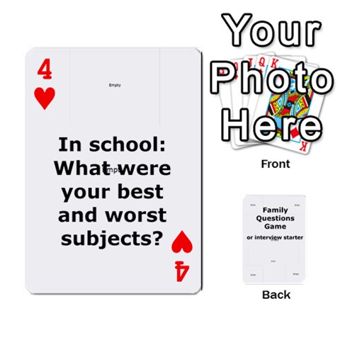 Family Question Card Game By Laurrie Front - Heart4