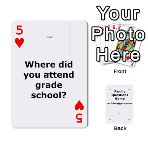 Family Question Card Game By Laurrie Front - Heart5