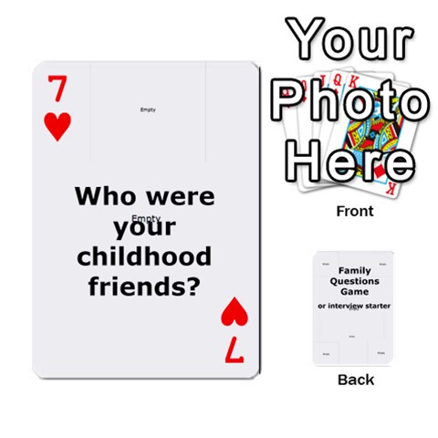 Family Question Card Game By Laurrie Front - Heart7