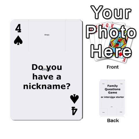 Family Question Card Game By Laurrie Front - Spade4