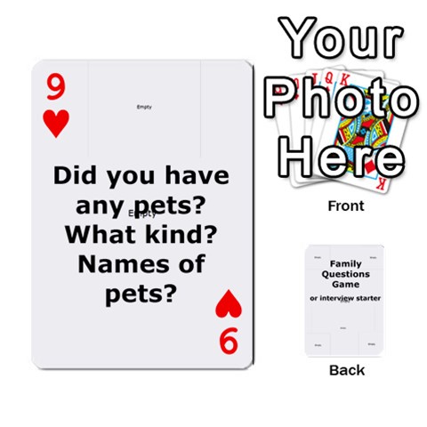 Family Question Card Game By Laurrie Front - Heart9